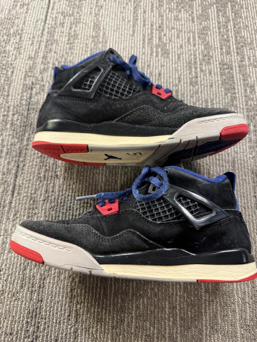 Jordan Air Jordan 4 Retro Shoes Youth Size 3Y Black Blue Red Sneakers IB4388-003 - Picture 6 of 9